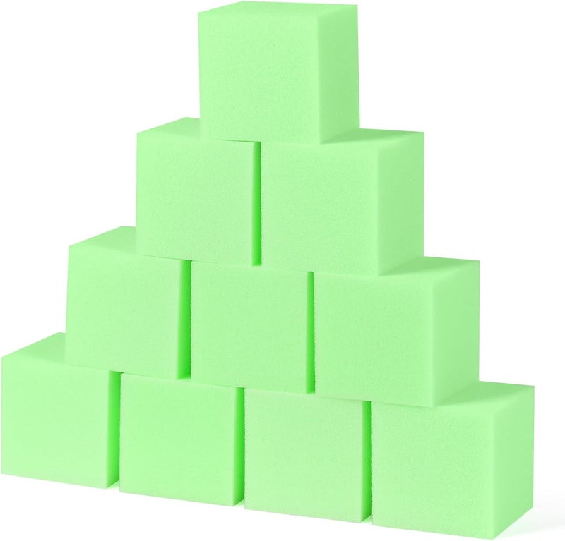 TRENDBOX Foam Cube, 100 PCS of 3.15 x 3.15 x 3.15 Inch Soft Blocks, Gymnastics, Rock Climbing, Trampoline and Other Sports Cushion Pads, Indoor Park Foam Pit Filler - Light Green - Image 1